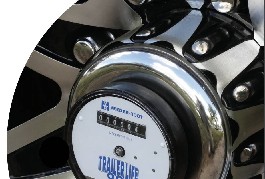 Trailer Life Odometer on wheel and rim